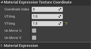 UnrealEngine4 TextureCoordinateノード 詳細パネルの内容 マテリアルエディタ トパーズマテリアル制作過程