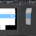 Blender 牛乳パック 3DCG モデリング テクスチャペイント