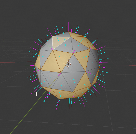 Blender カスタム法線 カスタム分割法線 分割カスタム法線 面の強さ 法線編集 normals 3DCG モデリング ico球