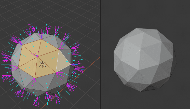 Blender カスタム法線 カスタム分割法線 分割カスタム法線 法線編集 normals 3DCG モデリング ico球