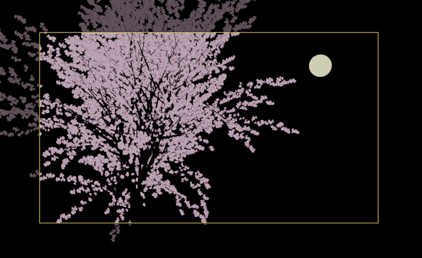 Blender アドオン カーブ Add-on Sapling_Tree_Gen 3DCG モデリング 桜 花 月 カメラ
