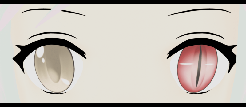 Blender UVワープ モディファイアー 人間 キャラクター 女の子 オッドアイ 赤目 茶色の目 白髪 モデリング 3DCG