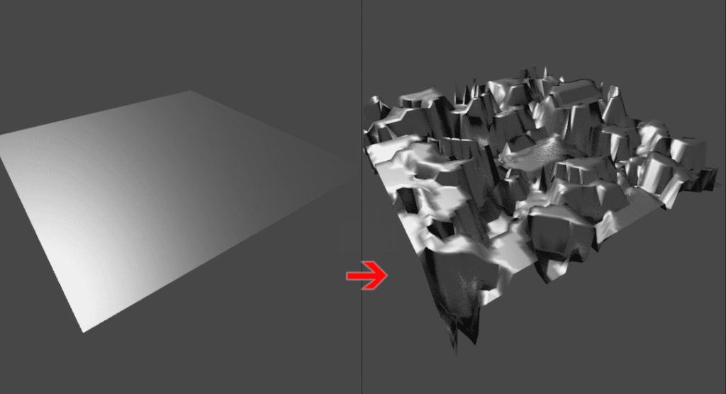 Blender ディスプレイスメントマッピング マテリアル シェーディング 3DCG モデリング