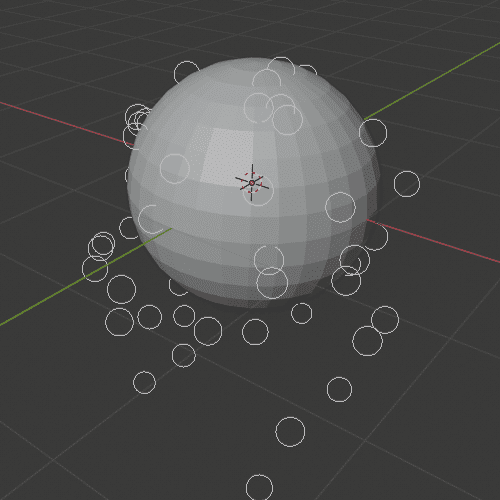 Blender パーティクルシステム オブジェクト エミッター 3DCG UV球