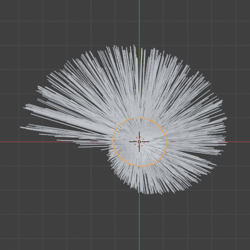 Blender パーティクルシステム ヘアー UV球 3DCG