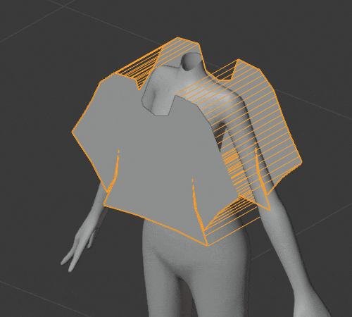 Blender クロス シミュレーション 縫合 トップス 洋服 3DCG モデリング