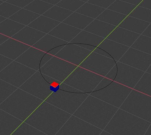 Blender ソフトボディ 物理シミュレーション パスに追従 コンストレイント 3DCG ベジェ円 立方体 Cube 頂点グループ ウェイトペイント