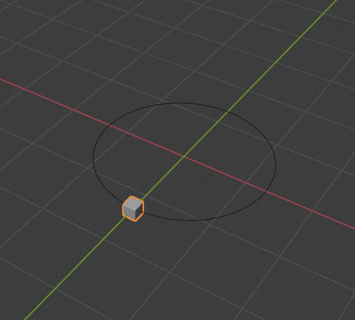 Blender パスに追従 コンストレイント 3DCG ベジェ円 立方体 Cube