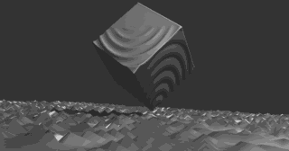 Blender 波 頂点ウェイト近傍 モディファイアー 3DCG モデリング 立方体 平面 アニメーション