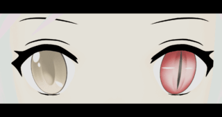 Blender UVワープ モディファイアー 人間 キャラクター 女の子 オッドアイ 赤目 茶色の目 白髪 モデリング 3DCG